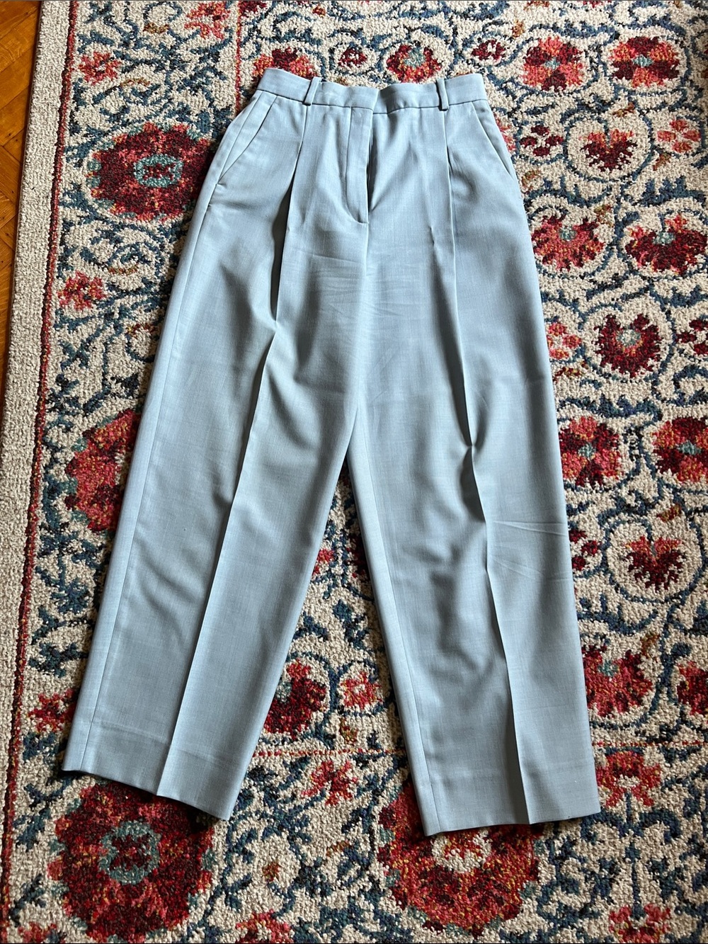 Sandro Woman’s Pale Blue Pleated Dress Trousers